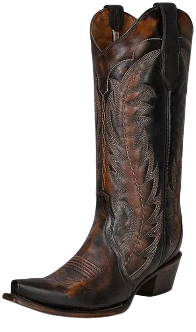 Circle G Natural Python Stitch Boots with Leather Sole – L5740