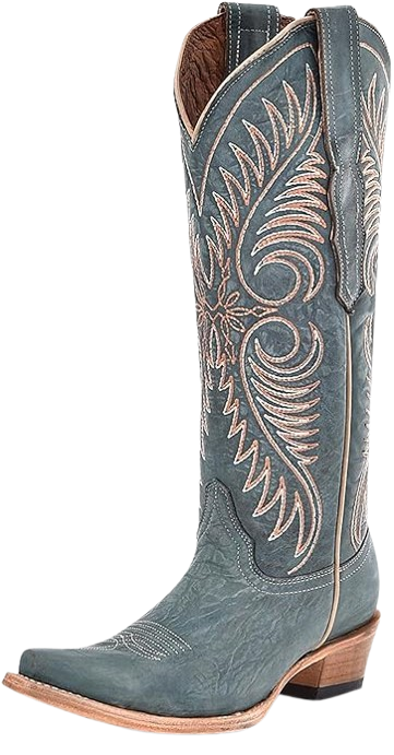 Circle G Natural Python Stitch Boots with Leather Sole – L5740